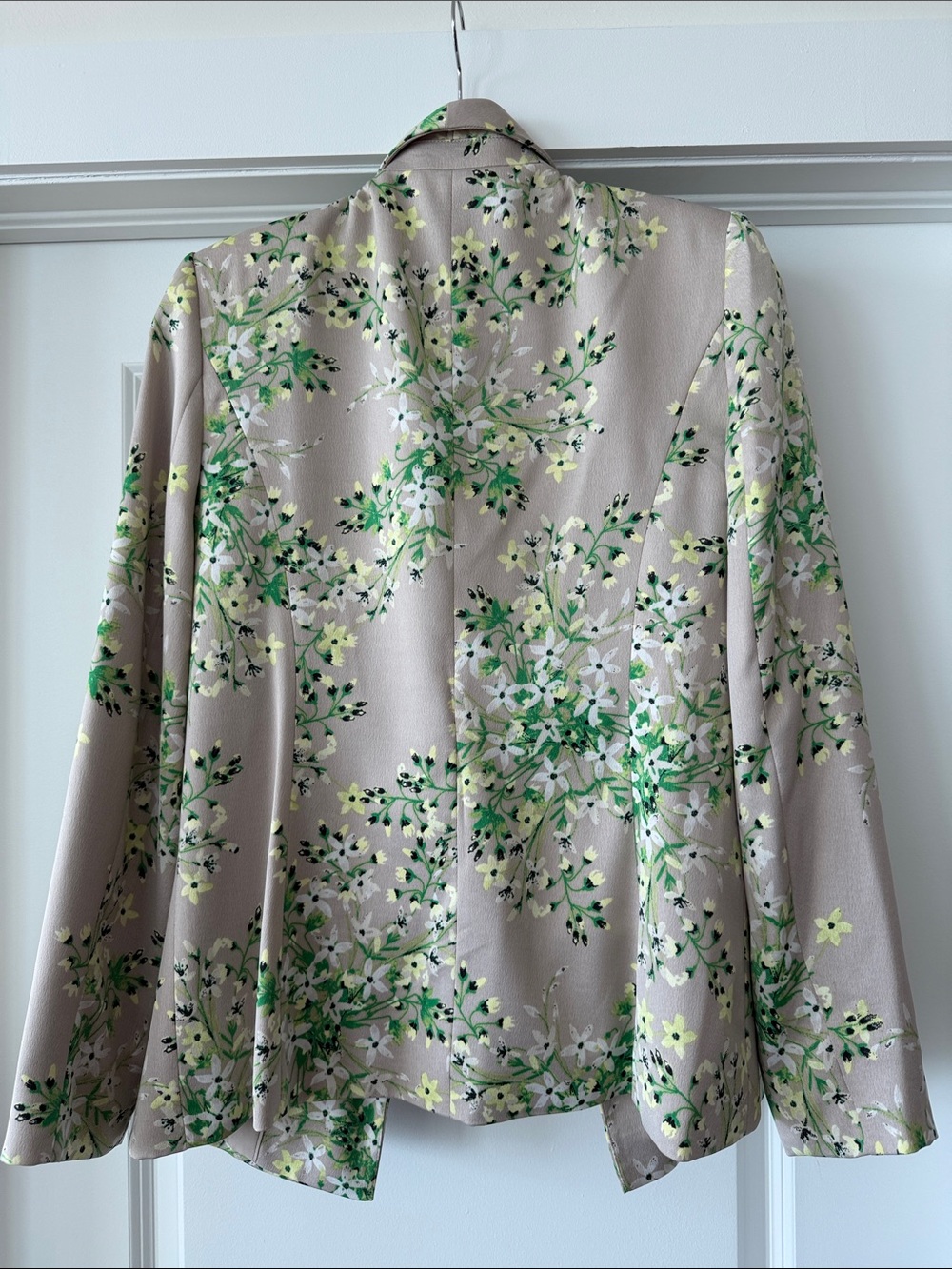 Calvin Klein Taupe Blazer with Green Floral Print - Picture 3 of 6